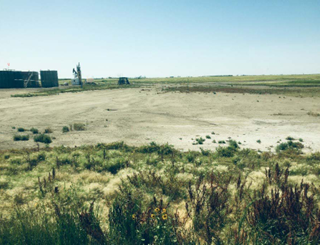 Figure 8.13. Aftermath of a brine spill next to an oil well in western North Dakota (NDSU image, taken by Thomas DeSutter).